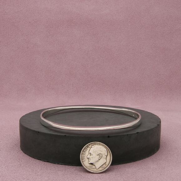 taxco mexico sterling silver vintage edged stack bangle bracelet size 7.75in - Picture 2 of 3